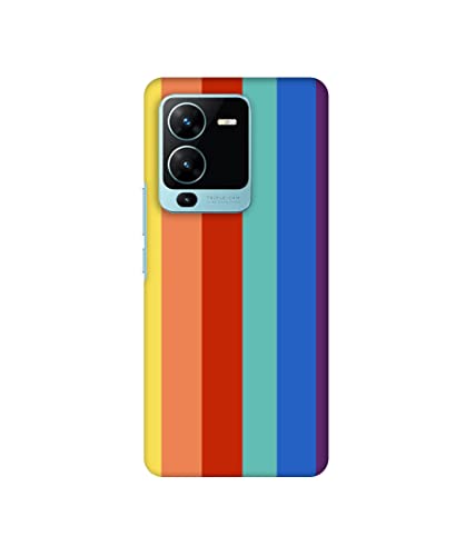Image of Rainbow Colors Design 3D Printed Hard Back Case Cover for Vivo V25 Pro 5G