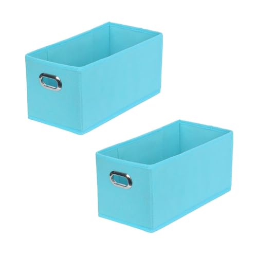 GREATOYAR Juego de 2 Cajas de Almacenamiento, Cajas de Almacenamiento de Tela, Cubos de Almacenamiento Plegables, Cajas de Juguetes Plegables, Cajas de Organización, 15x31x15cm, 2 Unidades, Azul