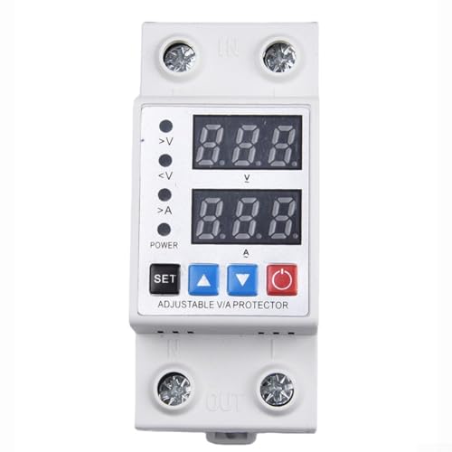 Dispositivo limitador de potencia de CA con pantalla de medición dual Protección contra sobrecorriente ajustable hasta 63 A (40 A)