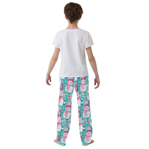 ALAZA Cute Watercolor Snowmen Pajamas Bottoms with Pockets Comfy Pjs Sleepwear Elastic Waistband Pajamas Pants Lounge Pants3