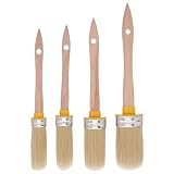 BESPORTBLE 4 Stück kleine ovale Pinsel für Holz und Aquarellfarben mit Metallzwinge, ideal für dekorative Malerei an Zäunen und Gartenmöbeln