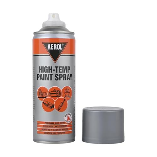 Image of AEROL High-Temp Paint Spray, Grade 6351 (300 g, Silver) - Primerless, Heat-Resistant Anti-Corrosion Coating for Silencers, Furnaces, Generators, and Barbeque Equipment