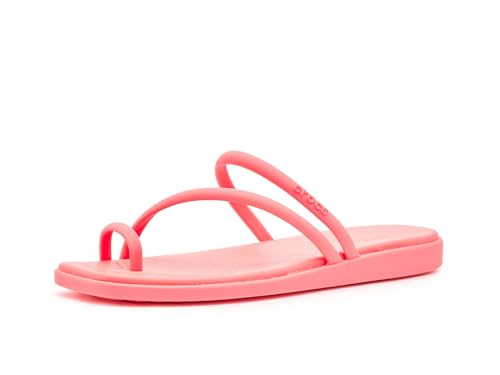 Crocs Sandalias planas Miami para mujer, color guayaba, talla 9, Guava, 42/43 EU