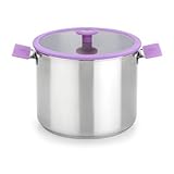 Diámetro: 16 cm Bra A693951 Braisogona Lillac Colorsteel-Olla (16 cm), Acero Inoxidable, Plateado