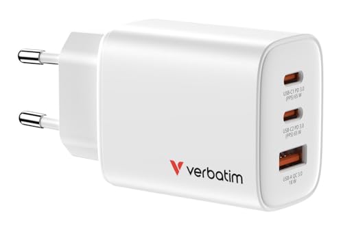 Cargador GaN Verbatim Essentials 65W para evitar sobrecalentamientos al cargar MacBook y Samsung
