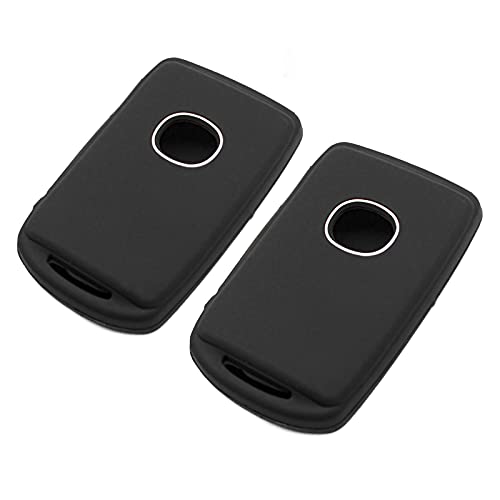EYANBIS Silicone Key Fob Cover Fit for Mazda 3 6 CX-30 CX-5 CX-9 3 4 Button Keys on Side | Car Accessories | Remote Key Protection Case - Black & Black