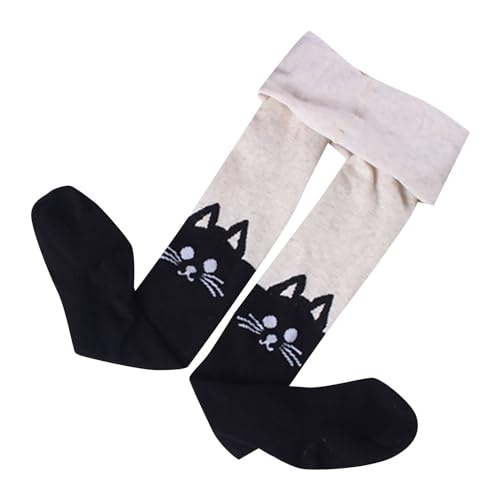 Moonker Soft Footed Tight for Girls Stretchy Pattern Knit Elastic Waist Cotton Trendy Pantyhose Cute Comfy Multi