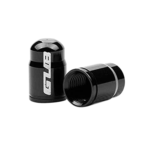 Par de tapas de válvula para neumáticos de bicicleta de aleación de aluminio para válvula Presta francesa/Schrader americana, tapa ultra ligera para neumáticos de montaña y carretera AV negra