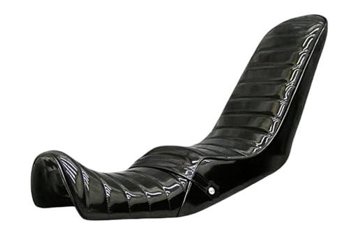 XJR400 4HM チョビ三段シート　黒金 あんこ抜き エナメルタックロール Amazon | XJR400前期4HM 黒エナ40cm 三段シート/ブラック 補強入り