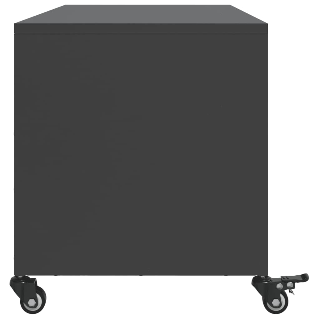Stalowa szafka pod telewizor z szufladami i półkami Czarny 100.5x39x43.5 cm