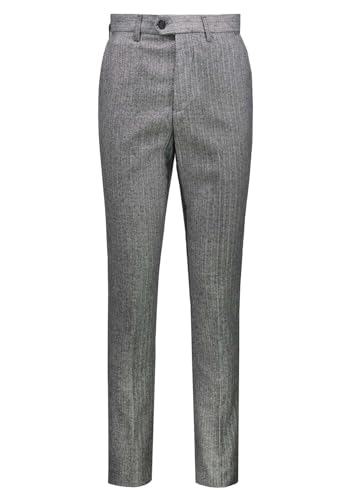 Men's Herringbone Tweed Dress Pants Vintage Flat Front Wool Trousers Regular Fit3
