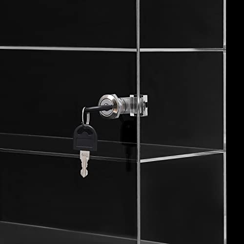 Gdrasuya10 Acrylic Showcase, 4 Layer Acrylic Square Countertop Display Case W/Lock Display Collectible Doll #TOP6