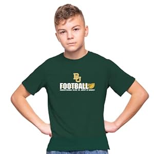 Little King NCAA Boys Youth College Football Short Sleeve Tee-Team Colors-Baylor-Green-Youth Medium