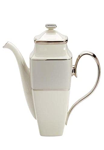 Lenox Ivory Frost Platinum Banded Square Coffeepot #TOP12