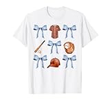 Baseball Coquette Bow Mothers Day Baseball Mama T-Shirt