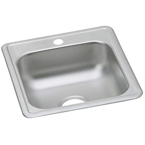 Image of Dayton D117191 Single Bowl Top Mount Stainless Steel Bar Sink, 17 x 19