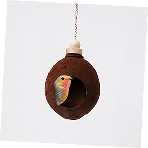 Cabilock Wooden Toys Cockatiel Toys Squirrel Toys Outdoor Toys Outdoor Hanging Birdhouse Outdoor Playset Hummingbird Nesting Hanging Food Dispenser Hummingbird House The Bird's Nest Bamboo #TOP4
