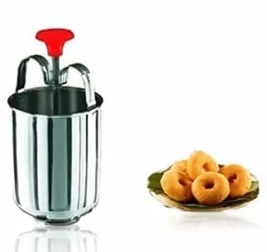 Stainless Steel Medu Vada Maker – Crispy Donut Shape Vada Press Tool for Home Kitchen Use | Easy South Indian Snack Maker with Stand