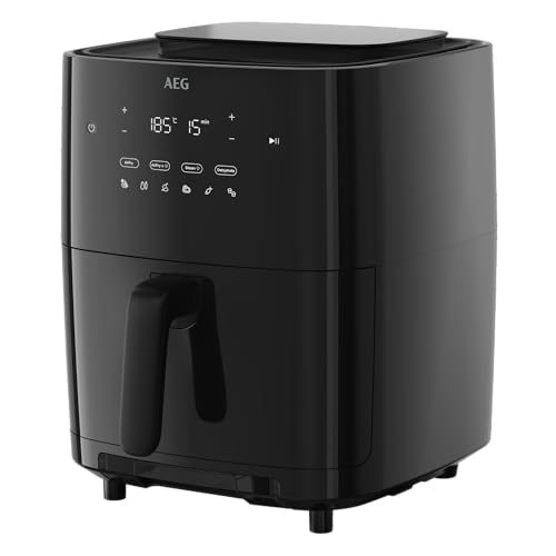 AEG AAF7SB Freidora de Aire sin Aceite, 6,9 L, Airfryer con 10 Programas Automáticos, Cocina al Vapor, Freír, Asar, Hornear y Gratinar, Pantalla Táctil, Apto Lavavajillas, Negro