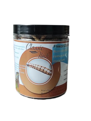 Classic Flock 3.5oz Superworms - High Protein Reptile & Amphibian Food, Freeze-Dried for Maximum Nutrition