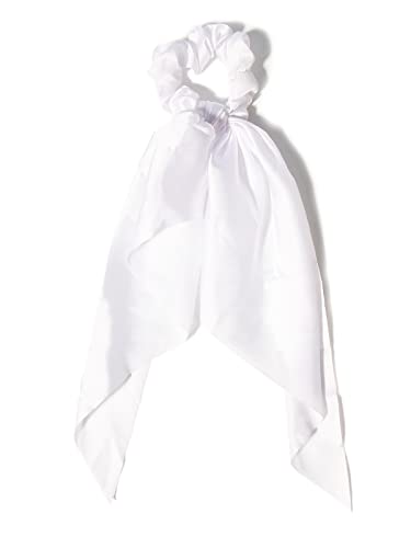Pack Of 2 Knotted Bow Hair Scrunchies Elastic Hair Scarf Hair Ties Bands Silky Satin Hair Ribbon Scrunchy Ponytail Holder For Women And Girls (White) #TOP6