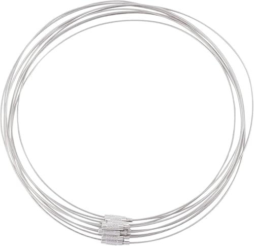 5 COLLIERS TOUR DE COU GRIS SEMI RIGIDE FERMOIR A VIS - CREATION PERLES