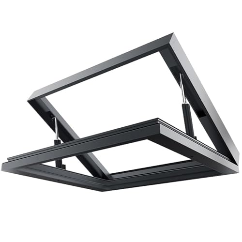 Ventana de tragaluz con marco de aluminio con doble acristalamiento, puerta de acceso para sótano para terraza, trampilla segura, ideal para luz natural y eficiencia energética