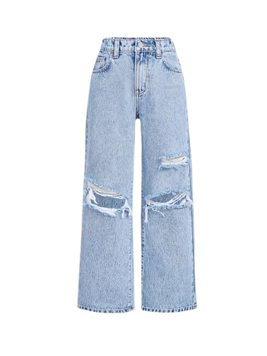 Ohrwurm Jeans for Teen Girls Baggy Wide Leg Ripped Denim Pants Cute Y2K Distressed Streetwear Preppy Outfits Size 14 6900B