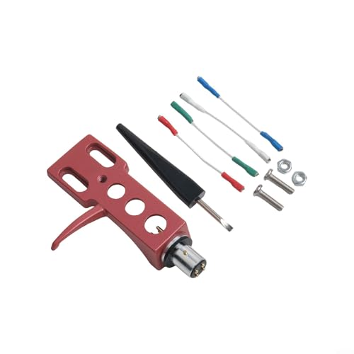 Supporto per giradischi per cartucce DJ professionali, set completo per installazione eccezionale riproduzione del suono (rosso)