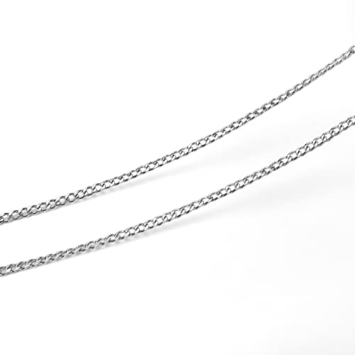 Image of Eyeglass Chain Silver Stainless Steel Handmade Necklace for Reading Glasses Sunglass Beaded Chains for Men Women