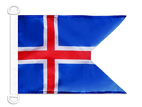 AZ FLAG - Iceland Naval Ensign Nautical Flag - 18'' x 12'' - For Outdoor and Boat - Icelander War Banner Knitted Polyester with Two Plastic Rings - Vivid Colors - 12x18 in - 45x30 Cm — image 1