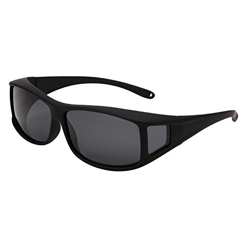 Solarfun Polarized Fit Over Glasses Sunglasses Wrap Around Solar Reduce Shield for Men and Women's Driving, Smoke