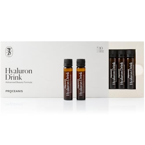 PROCEANIS Hyaluron Ampullen zum Trinken (Hyaluronsäure hochdosiert) - Hyaluron Drink für natürlich schöne Haut, Haare, Nägel - 100% Vegan (10 Tage Trinkkur)