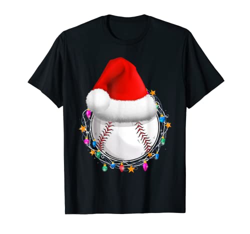 Chapeau de Père Noël avec lumières de Noël T-Shirt