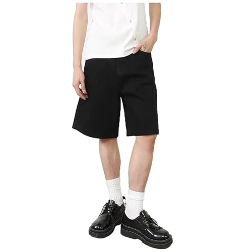 Short en jean jambes larges coupe droite décontractée pour homme libre