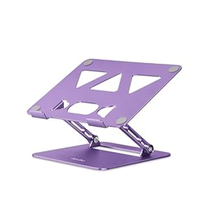 Adjustable Laptop Stand for Desk,Portable Laptop Stand Holder and Riser,Foldable Aluminum Notebook Computer Stands for MacBook Air Pro HP Lenovo Dell Samsung Chromebook, 10-15.6 inch, Purple