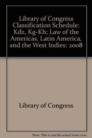 Library of Congress Classification Schedule: Kdz, Kg-Kh; Law of the ...