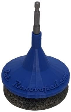 Pool Tile Cleaning Tool - Drill Attachment Cleaning Pad Removes Calcium and Hard Water Spots from Waterline Pools Tile (1 Pad), Blue