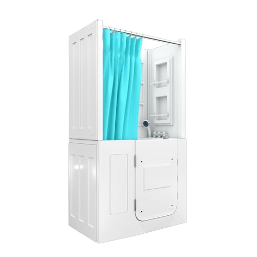 AcquaVapore Senioren Dusche Sitzwanne Duschbadewanne mit Tür Seniorenwanne S08D-C-L