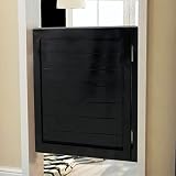 Black White Swinging Doors Saloon, Wood Single Swing Saloon Doors with Auto Close Hinge, Indoor Kitc
