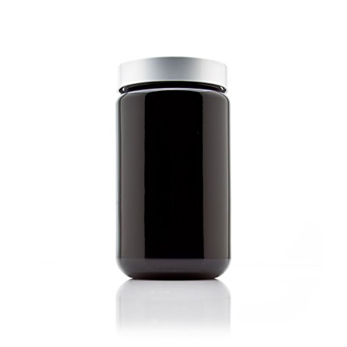 Infinity Jars Silver Screw Top Jar 400 ml(13.5 fl oz), Ultraviolet Black Glass Airtight Smell-Proof Pantry Container for Long-Term Storage of Pulses, Lentils & Dry Goods, Refillable Storage Jar