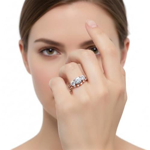 Ensemble Nuptial Diamant de Panier Or Rose Finition Prestige