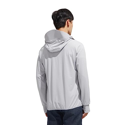 Men's Full Zip UPF 50+ Sun Protection Hoodie Long Sleeve Shirts with Pockets,Lightweight Hoodies for Men for Fishing (Color : Dark Gray, Size : 4X)2
