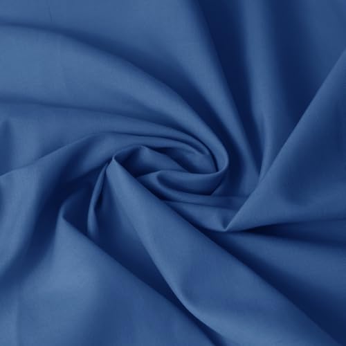 JOSNAAN Cotton Polyester Fabric by The Yard, 57" Wide Broadcloth Soft Lightweight & Breathable Material for Lining, Sewing, DIY(Blue, 1 Yard)