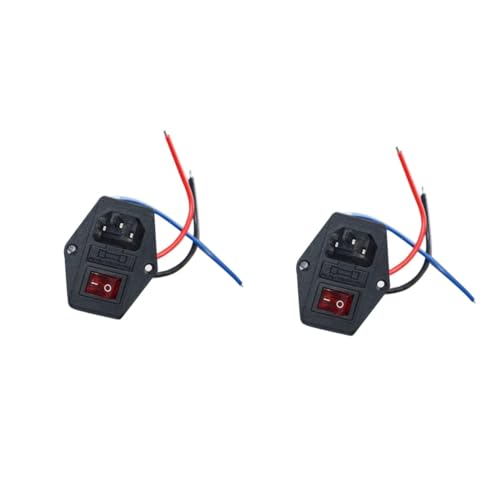 Gatuida 2pcs Triple Rocker Socket Fused Module for Printer High Conductivity Plug Switch