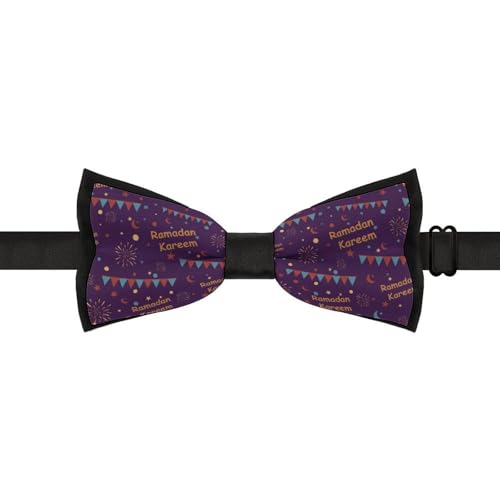 GoasNei Ramadan Kareem Bow Tie for Men Adjustable Necktie Funny Tie Neck Ties for Weddings Party
