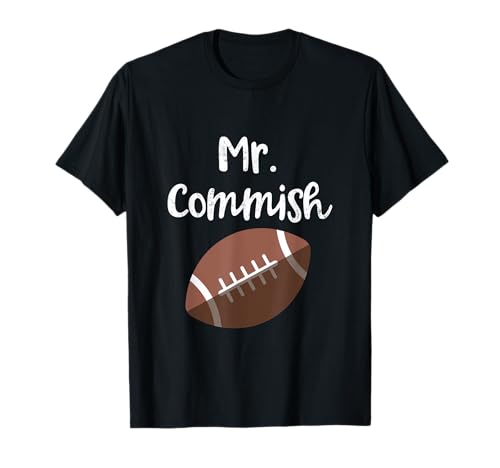 Sr. Commish Fantasy futebol liga comissário marido t-shirt, Preto, S