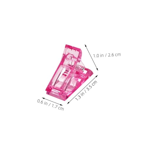 Set de 60 pinzas rosas para manicura y esmalte acrílico miniatura 2
