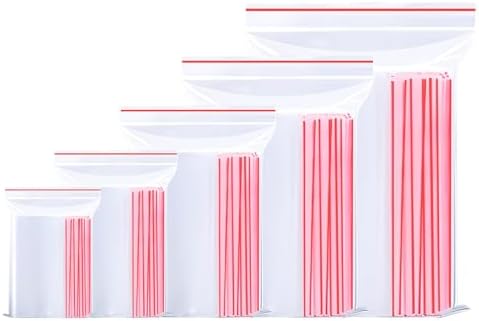 1000 Stück Druckverschlussbeutel, 5 Größen Plastikbeutel Verschli...