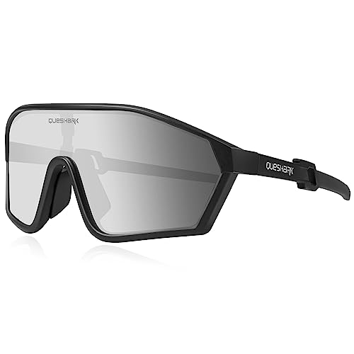 Queshark Gafas de Ciclismo Polarizadas para Hombre - Gafas Deportivas con Protección UV400 y Montura TR90 Ligera para Bicicleta, Deportes al Aire Libre y más